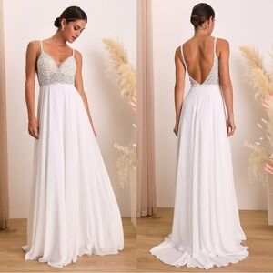 Lulu's White and Silver Wedding Dress